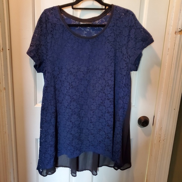 Lane Bryant Tops - 💚 Lane Bryant blue lace top